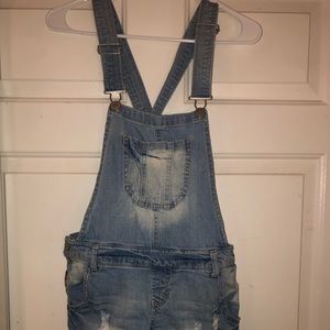 Light wash overalls
